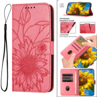 For Samsung Galaxy S20 Leather Phone Case on Samsung Galaxy S20 S 20 Plus Ultra FE Sunflower Vintage Flip Stand Wallet Book Case