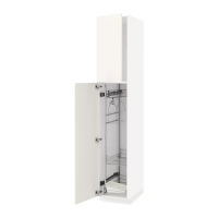 METOD 高櫃附清潔用品收納架, 白色/veddinge 白色, 40x60x220 公分