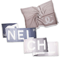 CHANEL 喀什米爾雙C LOGO漸層圍巾披巾(多色選)