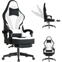 Gaming Chair,Big and Tall Gaming Chairs with Footrest,Ergonomic Computer Chairs,Fabric Office Chair with Lumbar Support
