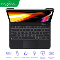 GOOJODOQ Magic Keyboard with LCD Display for iPad Pro 11/ Pro 12 9 12.9/ Air 5 Air 4 for iPad Keyboard folio Korean Spanish GK04