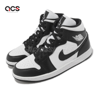 Nike 休閒鞋 Wmns Air Jordan 1 Mid 女鞋 男鞋 黑 白 高筒 皮革 熊貓 AJ1 DV0991-101