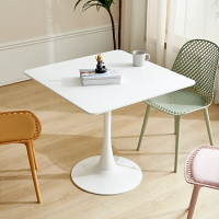 接待桌 洽談桌 會客桌 簡約現代家用白色方形餐桌小戶型飯桌奶茶店咖啡洽談接待陽台圓桌『ZW7428』
