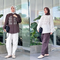 Chatifa authentic SAKURA original 100% |setelan celana / setelan kemeja bordir / setelan jumbo/ sete