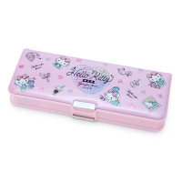 【震撼精品百貨】Hello Kitty 凱蒂貓~日本Sanrio三麗鷗 KITTY 雙面硬盒鉛筆盒-音樂*14382