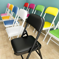 折疊椅子靠背家用便攜簡易凳子電腦辦公室會議座椅宿舍餐椅麻將椅QM 【麥田印象】