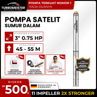Pompa Satelit 3 Inch Turbomeister 0.75 HP - Pompa Submersible / Pompa Sibel - Sumur Dalam Maks 55 Me