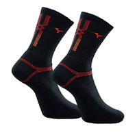 Mizuno Socks [32TX100796] 男 中筒襪 運動 厚底 排球 羽球 吸濕排汗 25-27cm 黑紅