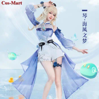 Cos-Mart Game Genshin Impact Jean Cosplay Costume Dream Of Sea Breeze Sweet Lovely Swimsuit Activity Party Role Play Clothing