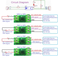 Digital Logic Level DC 3.3V/5V/12V/24V Conversion Module PNP/NPN to NPN PNP MCU PLC IO Switch Signal Isolation Protection Board