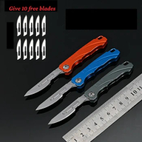 Mini Titanium Alloy Folding Knife Portable Removable EDC Knife CS GO Carving Tool Outdoor Utility Knifes Surgical 10 Blade Free