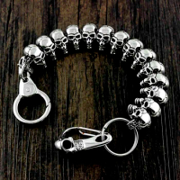 Heavy Metal Biker Stainless Steel Skull Wallet Chain Pants Keychain