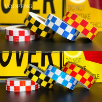 VOOFENG High Intensity Reflective Car Sticker Warning Tape for Bicycle Truck Car Decals PVC Checkered 5cmX25m 5cmX50m RS-6490