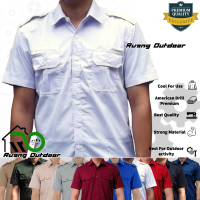 Baju Kemeja Seragam PDL PDH Putih Lengan Pendek Lapangan Gunung Dinas
