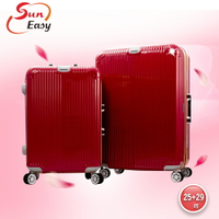 【SunEasy生活館】SunEasy頂級旗艦鋁框硬殼行李箱25吋(紅)