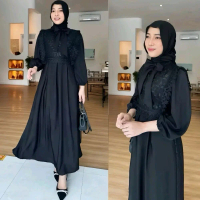 Gamis Muslimah Model Rompi Tille Bordir Oufit Lebaran Kondangan Mewah Terbaru Dres Kondangan Gamis T
