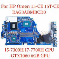 Suitable for HP Omen 15-CE 15T-CE laptop motherboard DAG3ABMBCD0 with I5-7300H I7-7700H CPU GTX1060 6GB GPU 100% Tested Full Wor