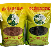 Combo Gạo lứt ST Tím than (túi 2kg) và ST đỏ (túi 2kg) - Dẻo ngon, an toàn sức khoẻ Food Hạt Gạo gao