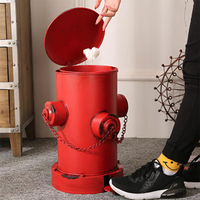 復古鐵藝工業風創意個性消防栓大號帶蓋腳踩室外垃圾桶客廳戶外用 全館免運