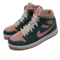 【NIKE 耐吉】休閒鞋 Wmns Air Jordan 1 Mid 女鞋 男鞋 粉 藍綠 中筒 喬丹 一代 AJ1(BQ6472-308)