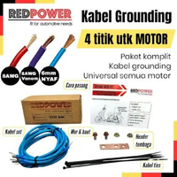 Redpower kabel grounding motor universal 8awg nyaf venom ungu merah hitam biru 4 titik 8 awg nyaf 6m
