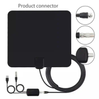 High Quality Indoor TV Antenna 50 Miles HD Digital Indoor Adapter Coax Cable TV Antenna with F Connector
