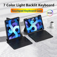 For OPPO Pad Neo 11.4inch 2024 for OPPO Pad Air2 11.4 2023 RGB Backlit Touchpad Keyboard Case Magnetic Separation Pen Holder