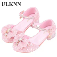 Princess White High Heels Shoes Girls Stage Catwalk Models Shoes Kid's Piano Children Dress Shoes Slipper Girl Party Shoe
