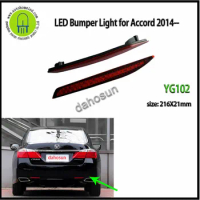 2x LED Red Rear Bumper Reflector For Honda Accord 9th 2014 up Parking Warning Brake Light Running Reverse Tail Lamp