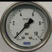 Pressure Gauge WIKA 2.5 Inch 10 Bar Payung / Pressure Gauge WIKA 21/2 Inch Lower Back 1/4 Inch NPT 1