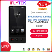 iFLYTEK Translator 4.0 Dual Screen Real Time Two-Way Pocket Translator Chinese 60 Languages for Trav