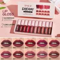 【10PCS TVLV LUXURY LIP SET】Matte + Glossy Duo! Premium Europe/USA Formula • 24H Waterproof Includes: