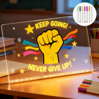 LED Light Up Note Board With 7/5/4 Colors Pen USB Powered Acrylic Message Board Led Light Backlit No