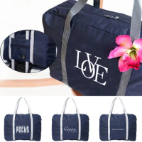Large Capacity Folding Travel Bags Text Print Luggage Tote Handbag Travel Duffle Bag Gym Yoga Storage Shoulder Bag Dropshipping
