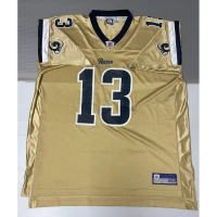 เสื้ออเมริกันฟุตบอลของแท้ (มือสอง) ทีม St. Louis Rams เบอร์ 13 - Kurt Warner Size 2XL ใช้สำหรับสวมใส