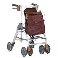 日本幸和TacaoF助行器KWAW04(酒紅色) 帶輪型助步車 步行輔助車 助行椅