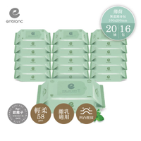 韓國 Enblanc 銀離子輕柔純水有蓋隨身濕紙巾-薄荷萃取物20抽16入|箱購