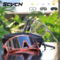 SCVCN Photochromic UV400 Sunglasses for Men Sports Outdoor Cycling MTB Bike Glasses Driving Eyewear Women Baseball Goggles