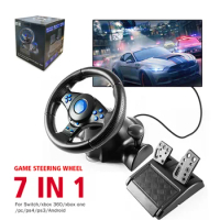 Steering wheel for pc 7in1 Vibration Controller Game Simulation Racing Car Pedals for switch/xbox 360/xbox one/pc/ps4/3/Android