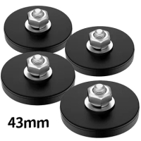 43x6mm Strong Rubber Coated Magnet Neodymium Magnet Mount Base Suction Cup With M6 Threaded Stud Scratch-Resistant Car Lamp
