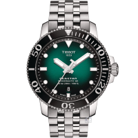 TISSOT 天梭 官方授權 Seastar 海星300米潛水機械錶(T1204071109100)綠
