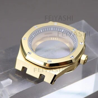 Gold 41mm Luxury Men's Watches Cases Watchband Parts For Seiko nh34 nh35 nh36 nh38 Movement 28.5mm Dial Sapphire Crystal Glass