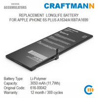 Craftmann Battery 3050mAh for APPLE iPHONE 6S PLUS A1634/A1687/A1699 (616-00042)