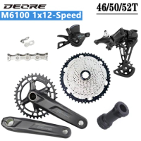 Deore M6100 12 Speed Groupset Bike Derailleur Shift 1x12V M5100 Crankset Chain Flywheel 12S Cassette 46/50/52T for Simano HG