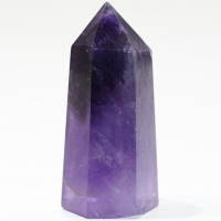 易晶緣天然紫水晶六棱柱擺件小號雙尖單尖水晶柱礦石深色