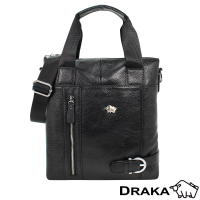 DRAKA 達卡 -紳士皮帶扣-直式牛皮手提隨身斜背包