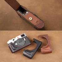 Genuine Leather Camera Case Handmade Half Body Bag Cover For Leica M10 M10M M10P M10R Open Battery Design