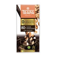 即期品【西班牙 Trapa】80%無添加糖杏仁黑巧克力片100g/片(效期：2025/03/11)