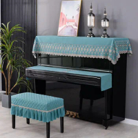Modern Simple Piano Cover 3pcs Set Nordic Piano Keyboard Cover Stool Seat Cover New Dust-proof Piano Towel Home Decor