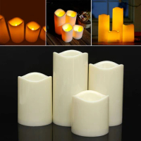 1pc LED Candles For Decoration Cylindrical Flickering Flameless Electronic Candle Tea Light Wedding Birthday Decor Tealight